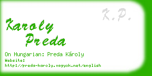 karoly preda business card